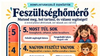 Feszültséghőmérő - Ötfokú, színes skála testérzetekkel és választható segítségekkel.